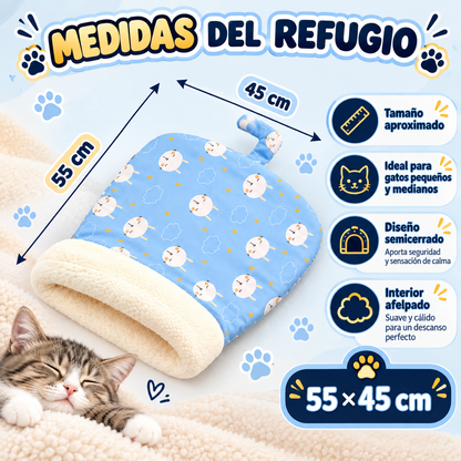 Saco refugio caliente para gatos