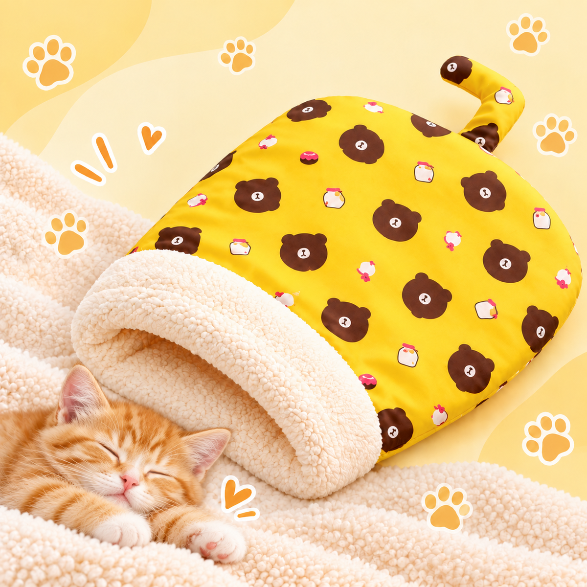 Saco refugio para gatos CatNora - diseño Amarillo